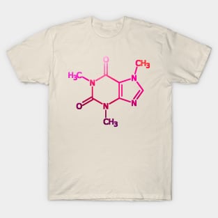 Caffeine Structure Pink Chemistry Coffee T-Shirt